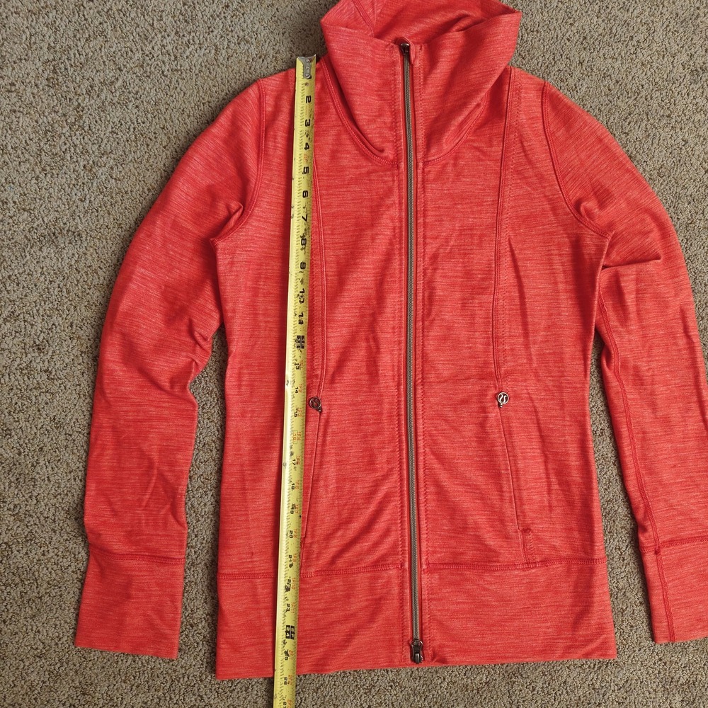 Lululemon Define Full Zip Jacket Heathered Red Orange Womens Size 4 Activewear - Picture 11 of 11